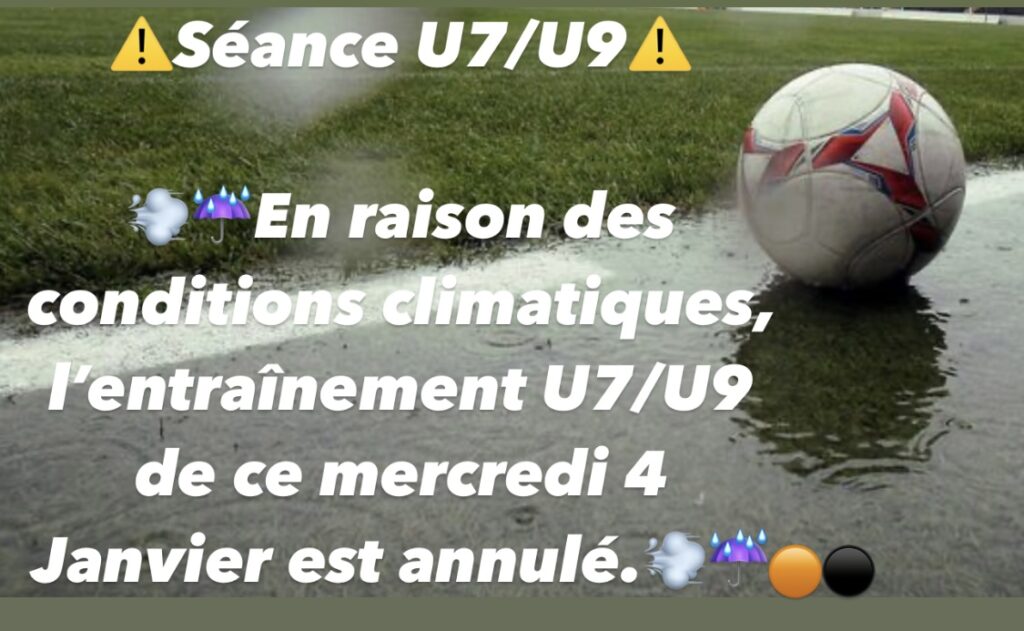 Lire la suite à propos de l’article ENTRAINEMENT U7/U9 ANNULÉ (04/01)