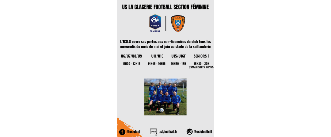You are currently viewing US La Glacerie Football, porte ouverte pour la section féminine !